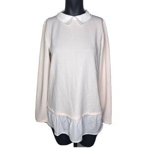 Adrianna Papell Pink White Faux Layered Top